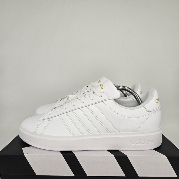 New adidas Grand Court 2.0 Cloud White Gold Metallic Women's Shoes Size 10 - Picture 1 of 8